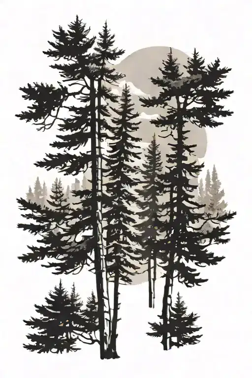 Tall Spruce Tree Forest