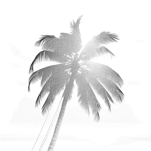 A Mesmerizing Sunset Over A Tropical Beach With Palm Trees Swaying In The Wind