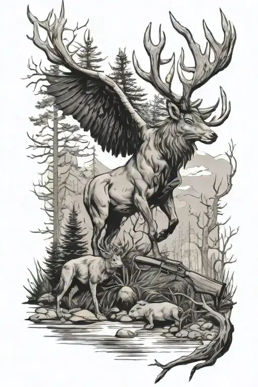 Outdoor Hunting Scene
