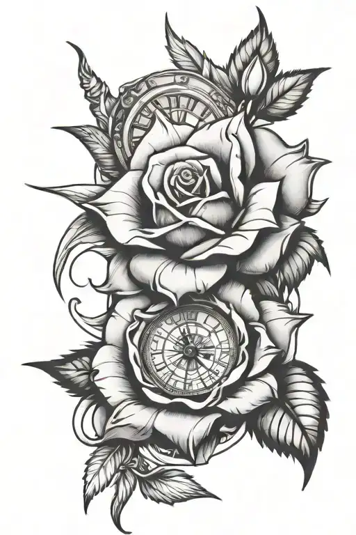 Rose Blooming Cash Clock All Seeing Eye Looking