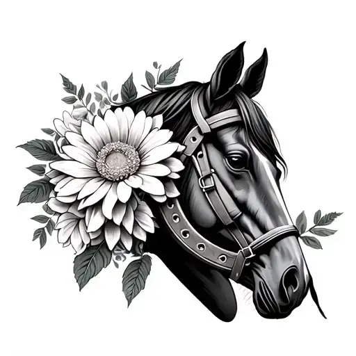 Horse Shoe With Chrysantheum