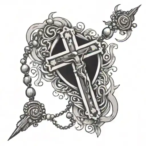 Rosary Beads Around Arm