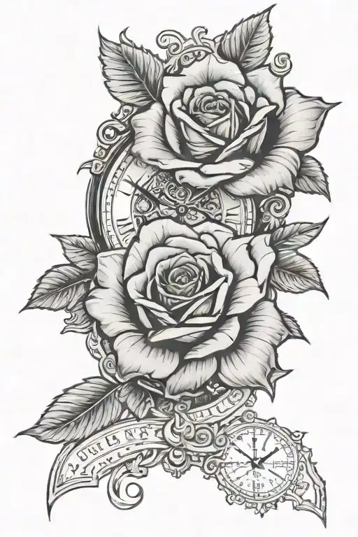 Rose Blooming Cash Clock All Seeing Eye Looking