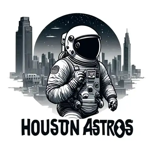 Houston Skyline Astronaut Astros
