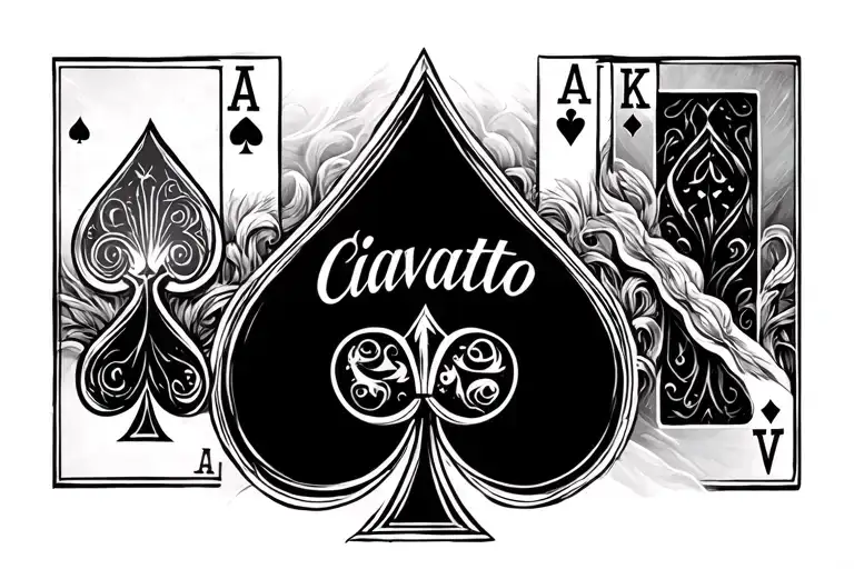 Stair Way To Heaven With An Ace Of Spade And Ciavatto In Cursive