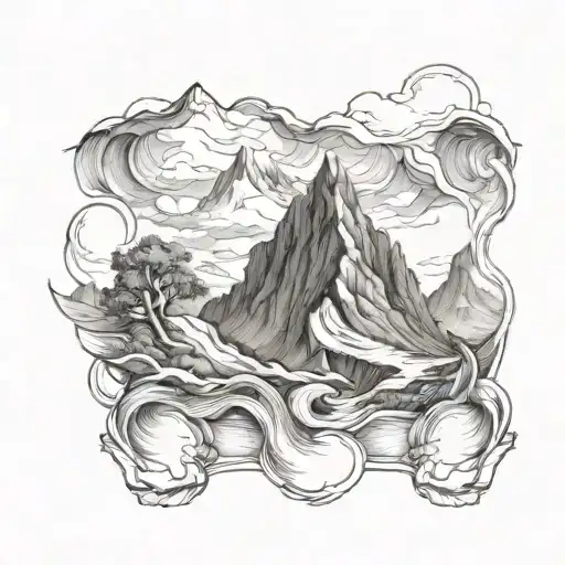 A River Flowing From A Large Rocky Snowy Mountain Range