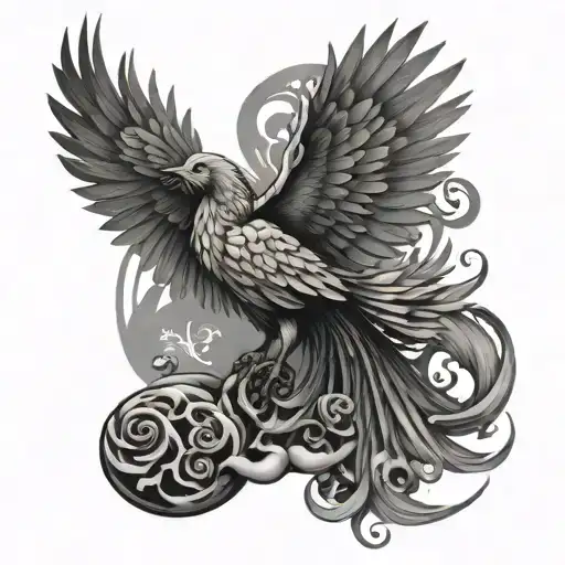 Phoenix With Mushrooms