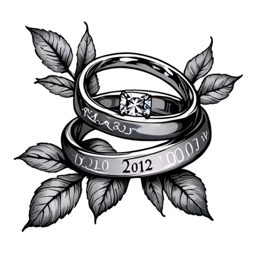 Wedding Ring Tattoo With Date