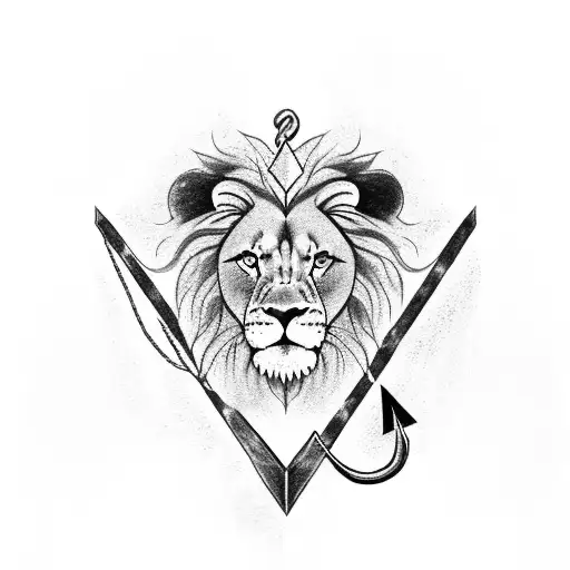 Lion With Anchor In A Triangle