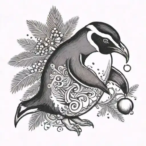Christmas Penguin Playing