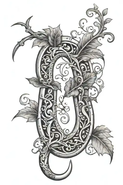 Horseshoe With Vine Wrapping