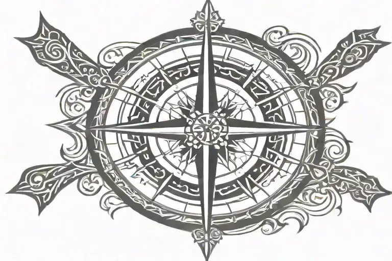 Tribal Compass With Cross