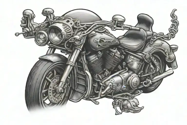 Alien Skull Chopper Motorcycle