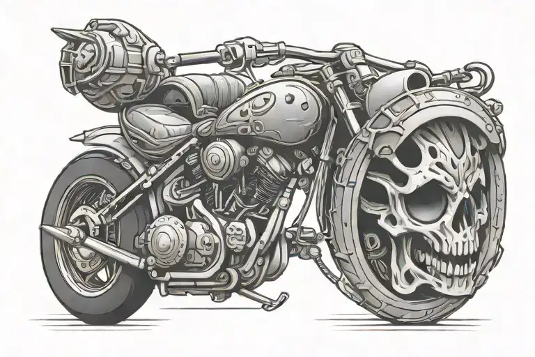 Alien Skull Chopper Motorcycle