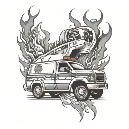 Flaming Ambulance Car Crash