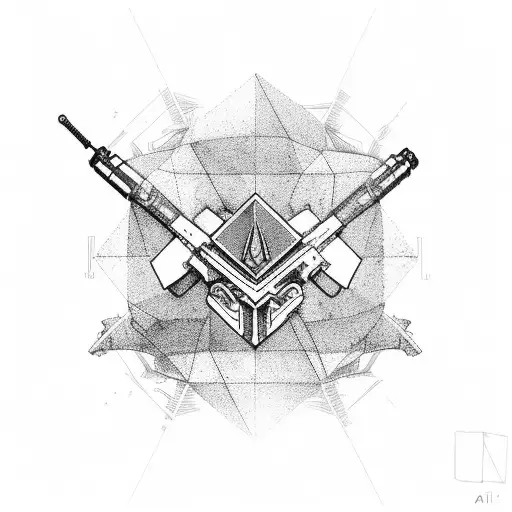 Military Equipment Depicted As Geometric Shapes