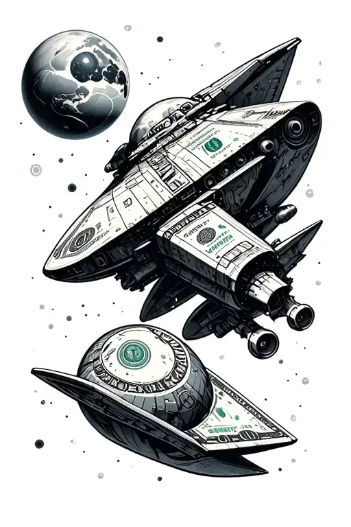 Money And Space Ship