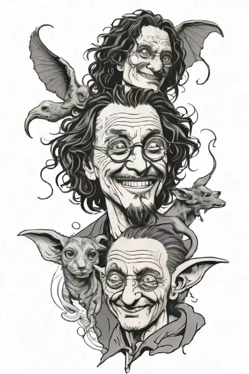 Harry Potter Sirius Black Combined With Dobby Smiling