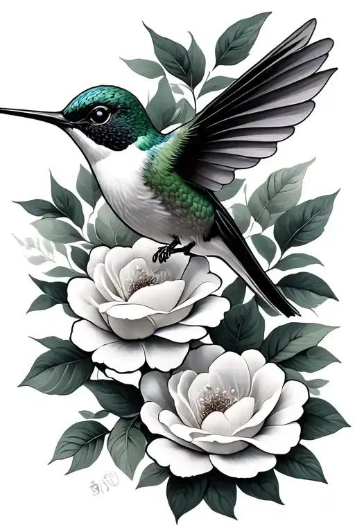 Draped Sampaguita With Hummingbird