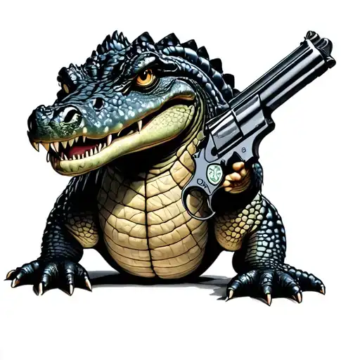 Alligator With 2 Guns Money Drugs