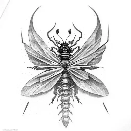 A Terror-themed Tattoo Depicting A Hauntingly Beautiful Caravaggio-inspired Insect