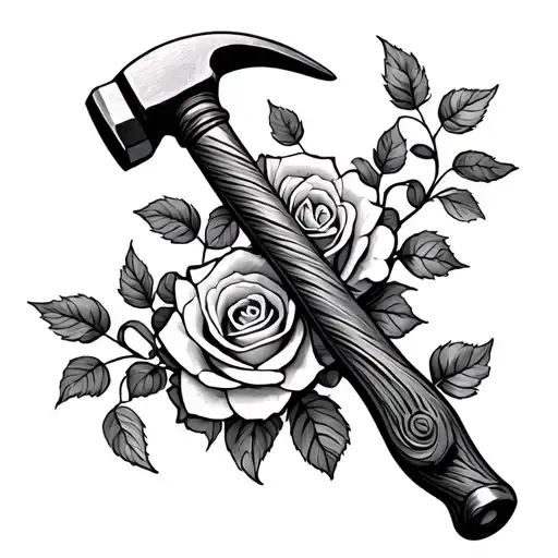 Hammer With Rose Vine Wrapping