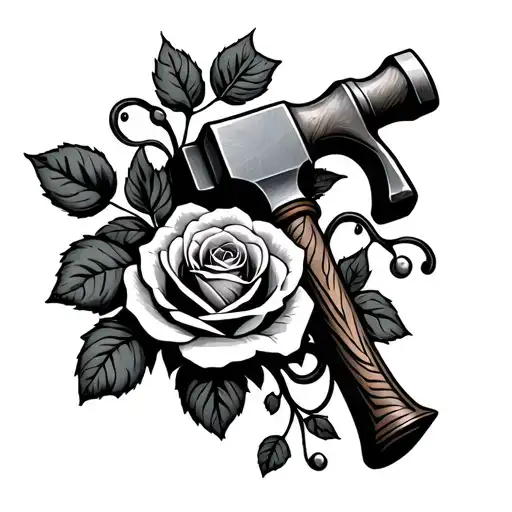 Hammer With Rose Vine Wrapping