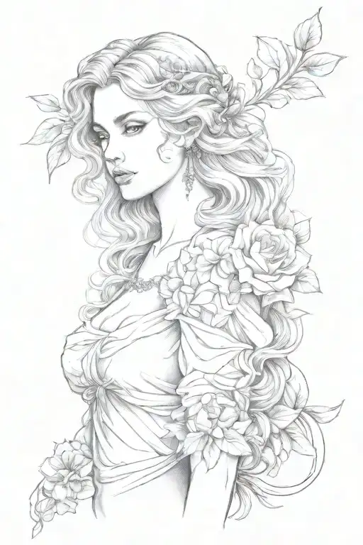 Full Body Aphrodite Realistic Beautiful Girl Shoulder