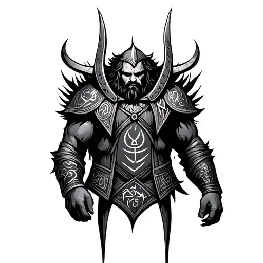 Viking Body Suit Blackout And Runes Symbolizing