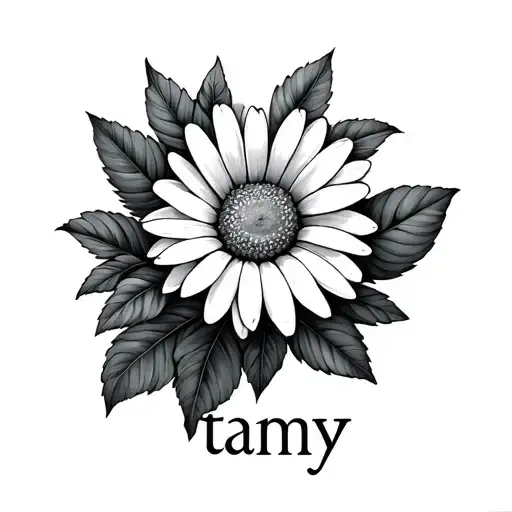 Daisy With Leaves With The Name Tamy
