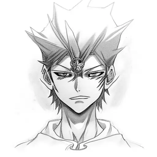 A Black And Grey Sketch Of Kurapika's Eyes With The Judgement Chain Reflecting In Them