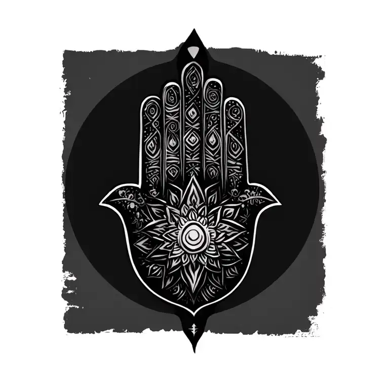 Saggitarius Hamsa Hand Tattoo Design Inspired