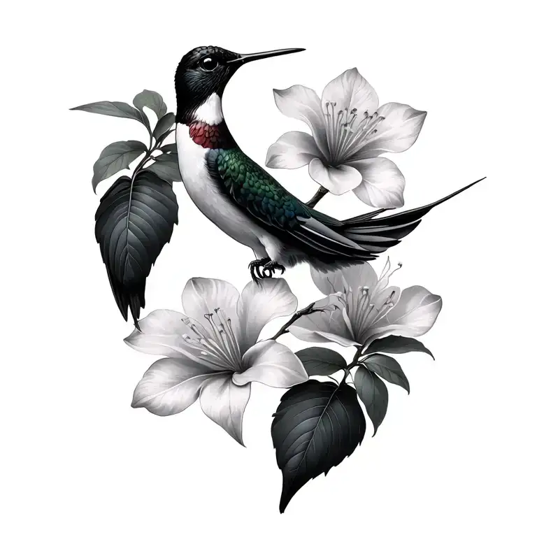 Multiple Sampaguita With Hummingbird