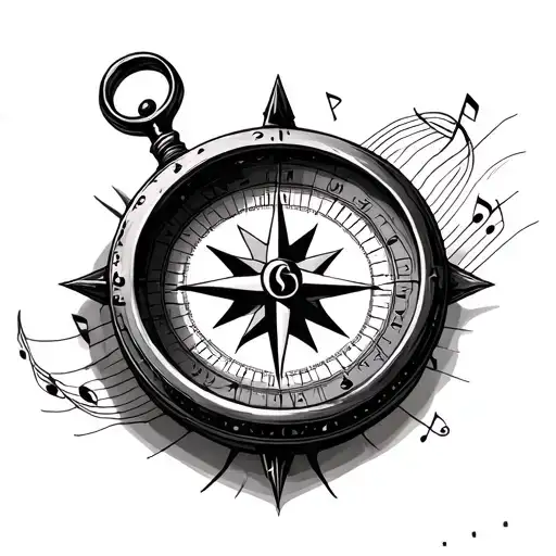 Compass And Music Notes