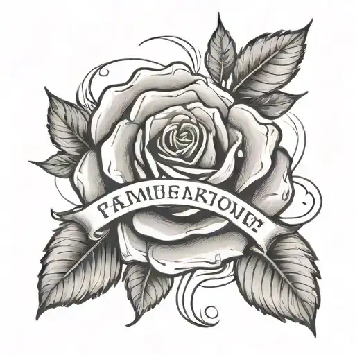 Name Written With Rose In The Middle