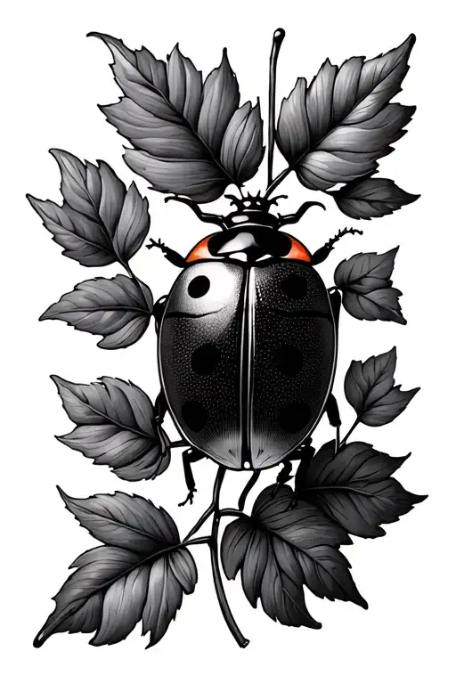 Ladybug With Leaves On Arm