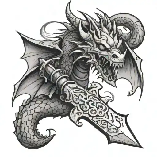 Dagger With A Dragon Circling Like A Karma