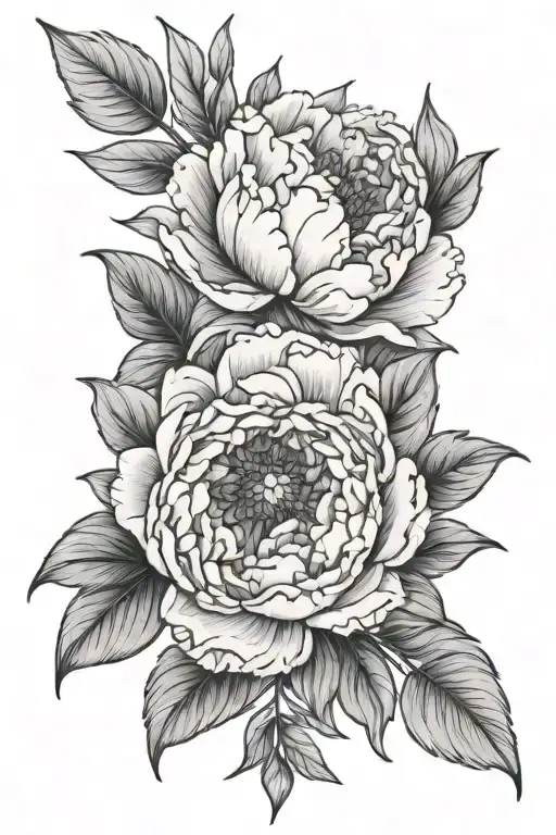 Peonies Arm Band Tattoo Black Band