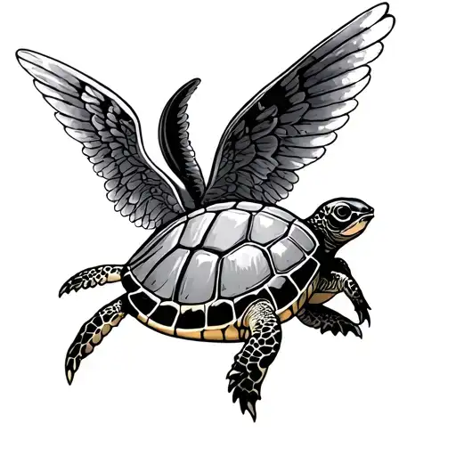 Turtle Butter Fly And Angel