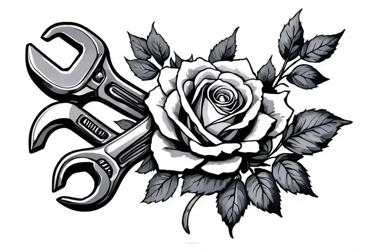 Spanner And Rose Intertwined
