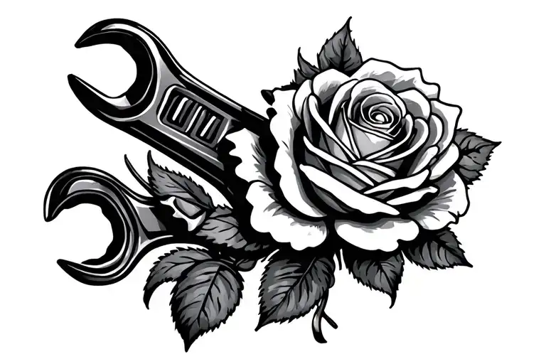 Spanner And Rose Intertwined