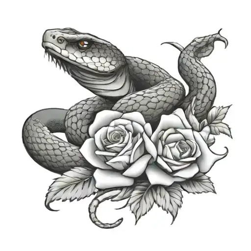 Snake And Roses