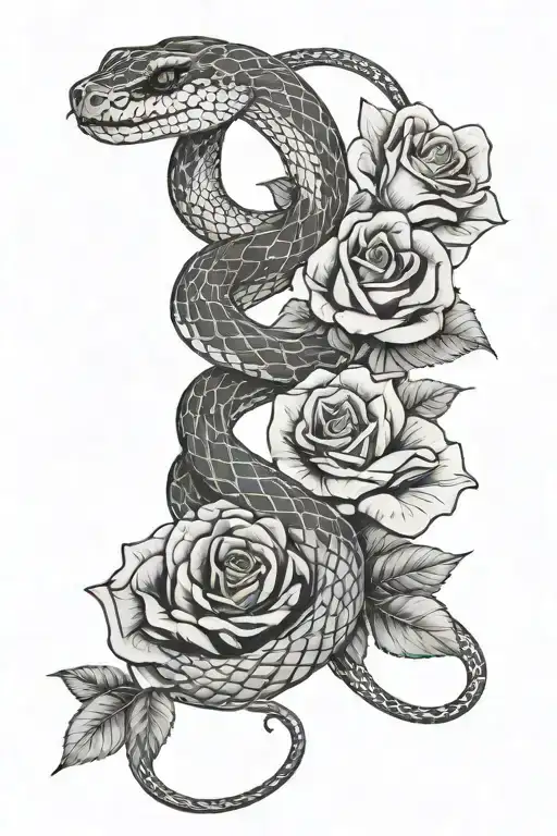 Snake And Roses