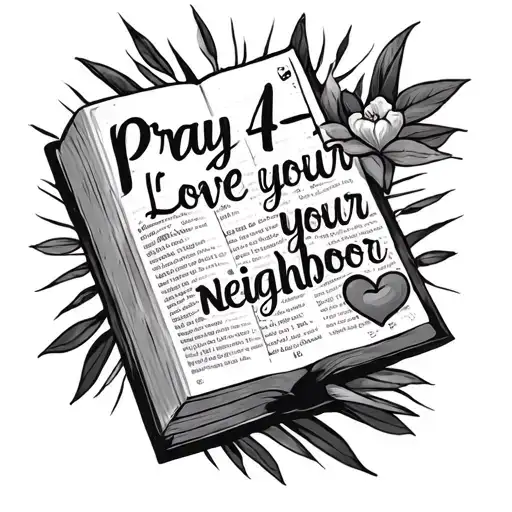 Pray 4 Love With Bible Next To It That Says Love Your Neighbor