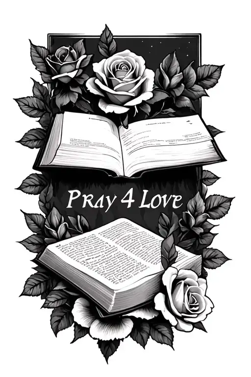 Pray 4 Love With Bible Next To It With Roses