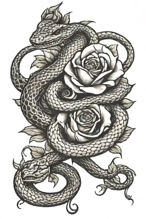 Snake And Roses