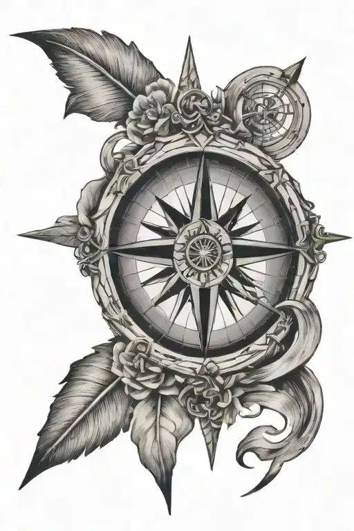 Moutains And Compass Rose