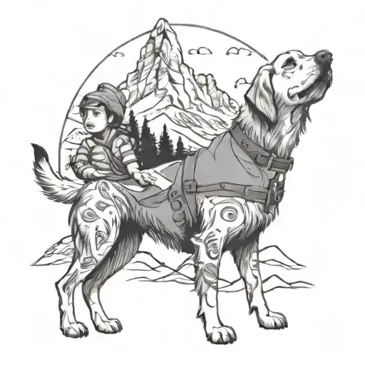 Mountain Travel Children Dog