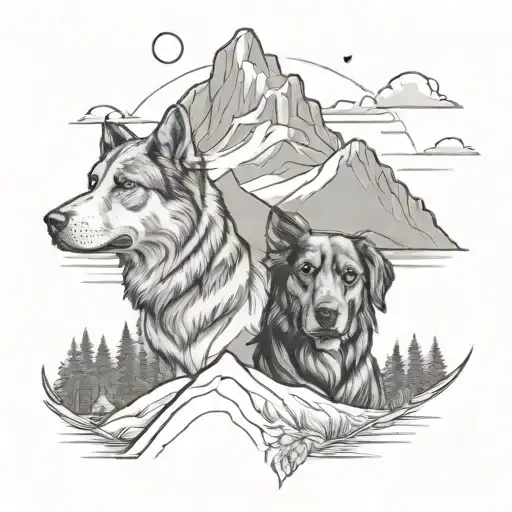 Mountains Son Daughter Dog Wife