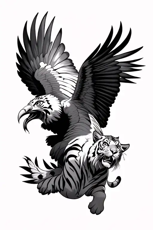 Tiger Big Bird Flying Away